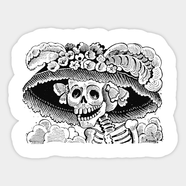 Calavera La Catrina Dapper Skeleton Sticker by olemanner